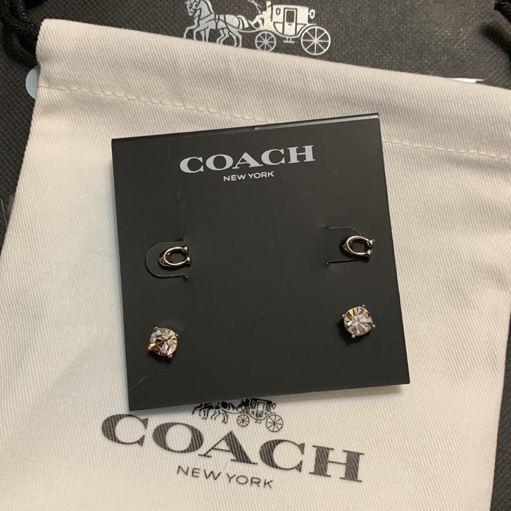 Coach stud earrings set